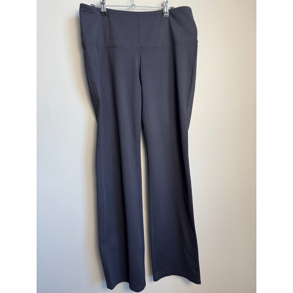 Tuff Athletics Athletic Yoga Pants Flare‎ Leg Black Zipper Pocket Womens Large